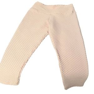 BOOTY BRABANTS ballet pink 7/8 textured leggings stretch fits multiple sizes